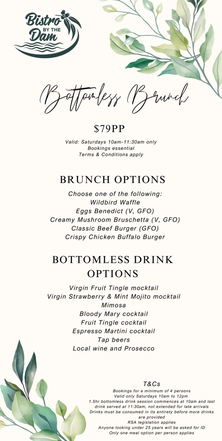 2025 Bottomless Brunch menu flyer